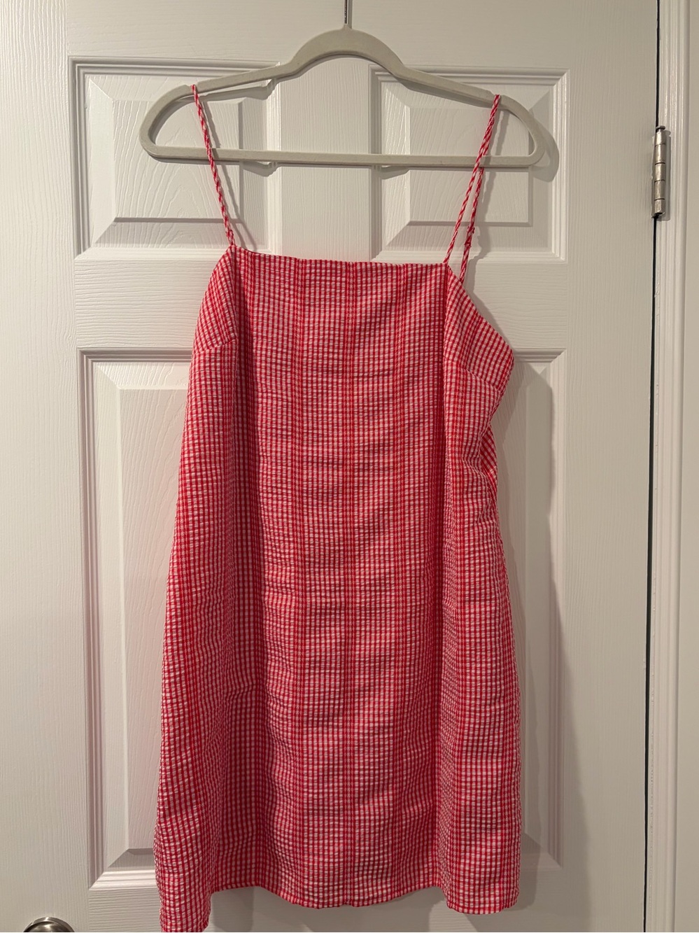 Red Gingham Spaghetti Strap Dress